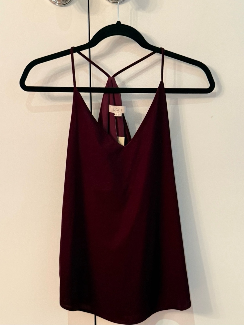 New With Tags  Burgundy Crisscross Strap V-Neck Cami (XXSP)